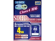 SDH-F4 SDHC�������[�J�[�h 4GB Class/�N���X4