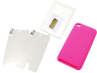 【クリックで詳細表示】レイ・アウト RT-T4C3/P 4th iPod touch用スリップガードシリコンジャケット/ラズベリー