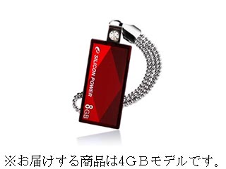 【クリックで詳細表示】Silicon Power/シリコンパワー SP004GBUF2810V1 USBフラッシュメモリ TOUCH810 4GB レッド 永久保証