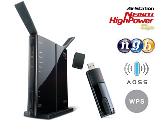 11g/b/n�Ή� 300Mbps ����LAN���[�^�{USB�q�@ �G�A�X�e�[�V���� WZR-HP-G302HN/U USB�p�f�[�^�J�[�h�Ή�