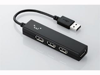 【クリックで詳細表示】ELECOM/エレコム U2H-SS4BF1BK 4ポートUSBハブ(バスパワー専用) ブラック(フェイス)
