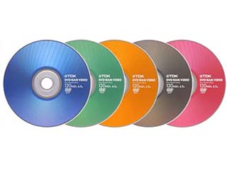 DVD-RAM120�~10MA�@�W���������ƂɐF��ς���A�g���������y���߂�5�J���[�B