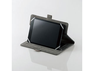 タブレット汎用ブックタイプケース/レザー/7.0-8.4inch/ブラック TB-08360BK
