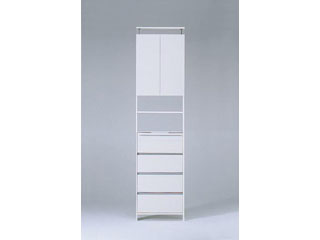 【クリックで詳細表示】完成品 つっぱり壁面薄型サニタリーラック 幅60cm 高さ226～237cm