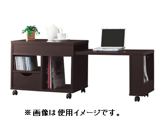 【クリックで詳細表示】完成品 【期間限定値下げ！】ドロア センターテーブル ブラウン 40305 ※キャスターのみ取り付けです。 ＜br＞ 【kuro1207】