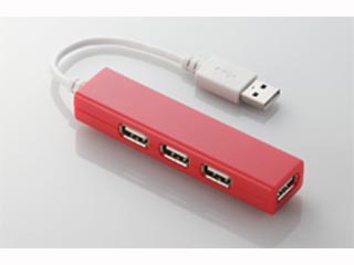 【クリックで詳細表示】ELECOM/エレコム U2H-SS4BRD 4ポートUSBハブ(バスパワー専用) レッド
