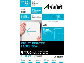 【クリックで詳細表示】A・one/エーワン 28907 インクジェットプリンタ対応ラベル A4ノーカット 1面＊20シート