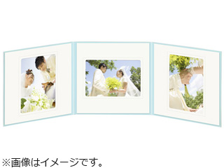M1770-L-3BL(ブルー) ペーパースクウェア台紙 No.1770 Lサイズ 3面(角×3枚)