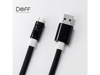 【クリックでお店のこの商品のページへ】Deff/ディーフ Super Tangle-free flat design cable with LED light(Micro USB) DHCA-HA1L150 1.5m