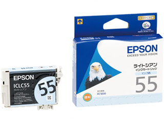【クリックでお店のこの商品のページへ】EPSON/エプソン ICLC55 PX-5600用インクカートリッジ(ライトシアン)