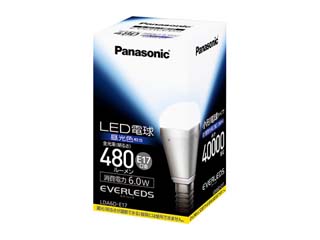 【クリックで詳細表示】Panasonic/パナソニック LED電球 LDA6D-E17 エバーレッズ LED電球 6.0W(昼光色)