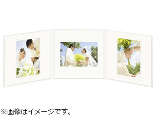 M1770-L-3CR(クリーム) ペーパースクウェア台紙 No.1770 Lサイズ 3面(角×3枚)