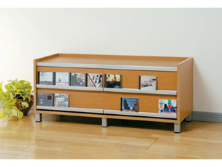 【クリックで詳細表示】完成品 【CDラック】 CDキャビネット1244 (ナチュラル)