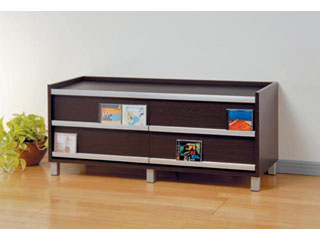 【クリックで詳細表示】完成品 【CDラック】 CDキャビネット1244 (ダーク)