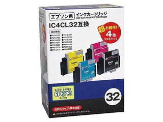 【クリックでお店のこの商品のページへ】オーエム OME-32A-4P エプソン互換インクカートリッジ 4色パック (IC4CL32)