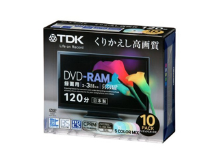 【クリックで詳細表示】TDKマーケティング DRAM120DPMB10S 録画用DVD-RAM CPRM対応 カラーミックス インクジェットプリンタ対応 10枚 5mmスリムケース