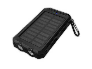 【PSE取得済み】容量8000mAh ソーラー式モバイルバッテリー MBSC8000FTBK