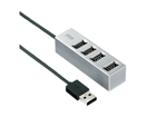 USB-HUB254SV ���Εt��4�|�[�gUSB2.0�n�u(�V���o�[)