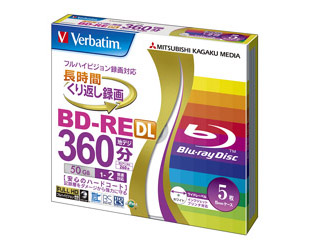 【クリックで詳細表示】三菱化学メディア 【Verbatim/バーベイタム】 録画用BD-RE DL 50GB(1-2倍速対応) 5mmケース 5枚 VBE260NP5V1