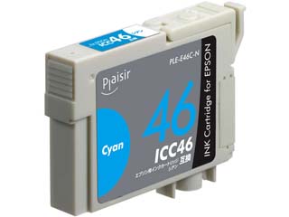 【クリックで詳細表示】Plaisir/プレジール PLE-E46C-N エプソン(EPSON) ICC46対応/シアン 互換インクカートリッジ