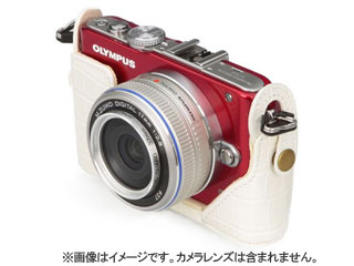 【クリックで詳細表示】HAKUBA/ハクバ DBC-EPL3CDWT(クロコ調ホワイト) ピクスギア 本革ボディケース OLYMPUS PEN E-PL3/E-PM1専用