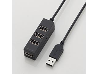 【クリックで詳細表示】ELECOM/エレコム U2H-GM001BK ゲーム機用USBハブ(セルフパワー/バスパワー両用)[ブラック] 4ポート