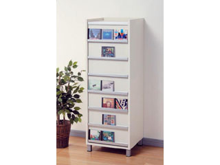 【クリックで詳細表示】完成品 【CDラック】 CDキャビネット497 (ホワイト)