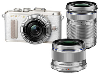 【クリックで詳細表示】PEN E-PL8 EZダブルズームキット(ホワイト)＋M.ZUIKO DIGITAL 25mm F1.8(シルバー)セット【epl8set】