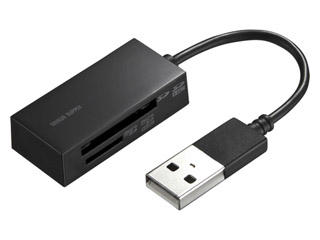 【クリックで詳細表示】サンワサプライ ADR-CML15BK USB2.0 カードリーダー ブラック(W42×D20×H11mm)