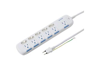 【クリックでお店のこの商品のページへ】サンワサプライ TAP-S10 省エネタップ 3P・6個口 トラッキング火災予防プラグ仕様