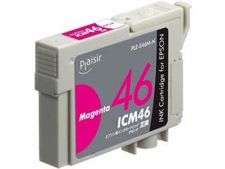 【クリックで詳細表示】Plaisir/プレジール PLE-E46M-N エプソン(EPSON) ICM46対応/マゼンタ 互換インクカートリッジ