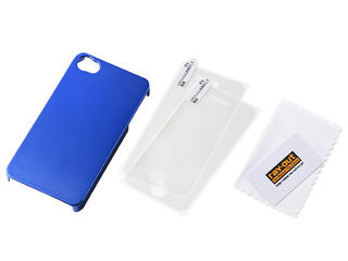 【クリックで詳細表示】ray-out/レイ・アウト iPhone 4/4S用ハードコーティングメタリックシェルジャケット RT-P4C10/MA メタリックブルー