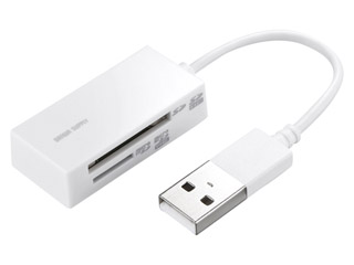 【クリックでお店のこの商品のページへ】サンワサプライ ADR-CML15W USB2.0 カードリーダー ホワイト(W42×D20×H11mm)