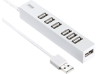 USB-HUB255W ���Εt��7�|�[�gUSB2.0�n�u(�z���C�g)