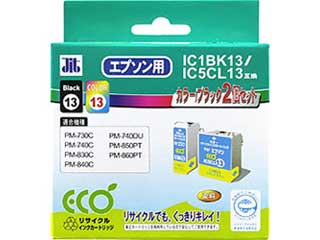 【クリックで詳細表示】JIT/ジット JIT-E13B13C EPSON IC1BK13 IC5CL13 カラー/ブラック 2個パック 対応 ジットリサイクルインク ※在庫限り