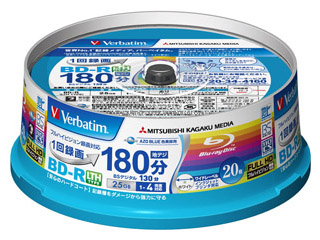 【クリックで詳細表示】三菱化学メディア 【Verbatim/バーベイタム】 録画用BD-R LTH TYPE 25GB(1-4倍速対応)スピンドル 20枚 VLR130YP20SV1