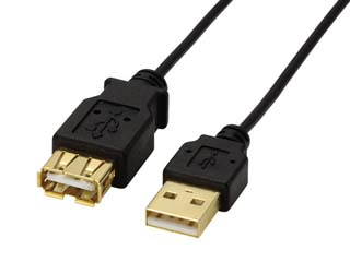 【クリックで詳細表示】ELECOM/エレコム U2C-EX15BK USB2.0準拠 延長ケーブル/極細 Aタイプ/1.5m(ブラック)
