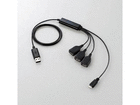 U2H-MB410BBK microUSB�R�l�N�^�t��USB�n�u �P�[�u�����F1m �u���b�N