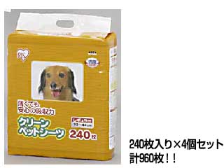 【クリックで詳細表示】IRIS OHYAMA/アイリスオーヤマ 【4個セット】クリーンペットシーツ(レギュラー)240枚 NS-240N