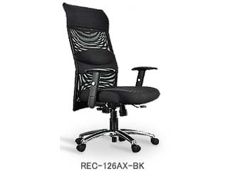 【リクライニング メッシュチェア】 REC-126AX-BK