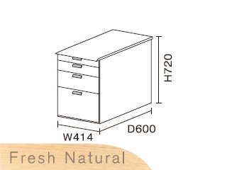 【クリックで詳細表示】ビクターインテリア 【ニューワークスタジオ】 サイドデスク 奥行600タイプ DD-F260-NA(フレッシュナチュラル)