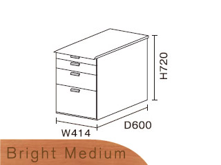 【クリックで詳細表示】ビクターインテリア 【ニューワークスタジオ】 サイドデスク 奥行600タイプ DD-F260-ME(ブライトミディアム)