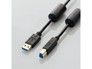 【クリックで詳細表示】フェライトコア付き USB3.0ケーブル(A-B)/1.0m/ブラック USB3-BF10BK