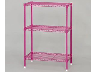 【クリックで詳細表示】アイリスオーヤマ 【カラーメタルラック W55 3段】パッションピンク CMM-55083