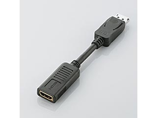 【クリックで詳細表示】エレコム AD-DPHBK DisplayPort-HDMI変換アダプタ/ディスプレイポートオス-HDMIメス