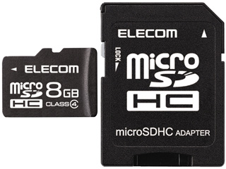 【クリックで詳細表示】【大幅値下げ中】 ＜br＞ ELECOM/エレコム microSDHCカード クラス4/Class4 8GB MF-MRSDH08GC4 ※変換アダプタ、収納ケース付き