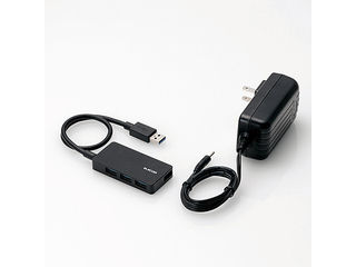 【クリックで詳細表示】USB3.0HUB/セルフパワー/タブレット向け/4ポート/ブラック U3HS-A420SBK