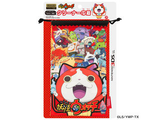 【クリックで詳細表示】プレックス 妖怪ウォッチ NINTENDO 3DSLL対応 クリーナー巾着 レッド【3DS LL】