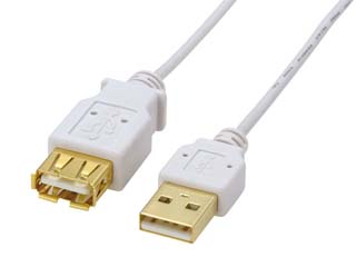 【クリックでお店のこの商品のページへ】ELECOM/エレコム U2C-EX25WH USB2.0準拠 延長ケーブル/極細 Aタイプ/2.5m(ホワイト)