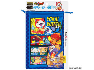 【クリックで詳細表示】プレックス 妖怪ウォッチ NINTENDO 3DSLL対応 クリーナー巾着 ブルー【3DS LL】